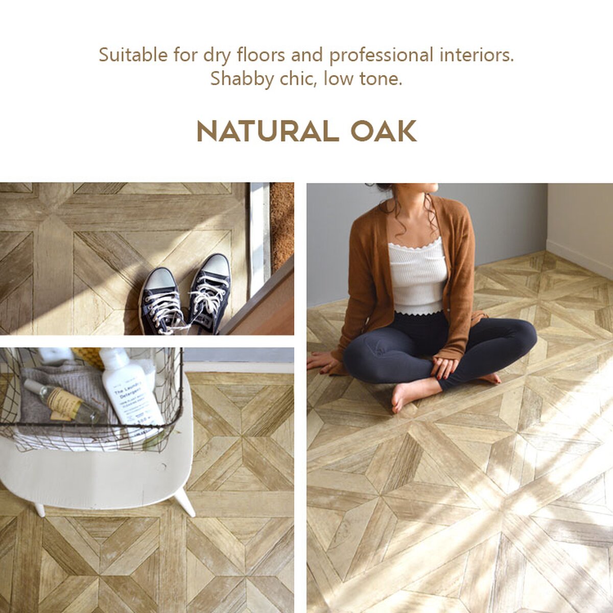 HONPO Original Design - Parquet Cushion Floor Sheet-Natural Oak HONPO Original Design - Parquet Cushion Floor Sheet-Natural Oak