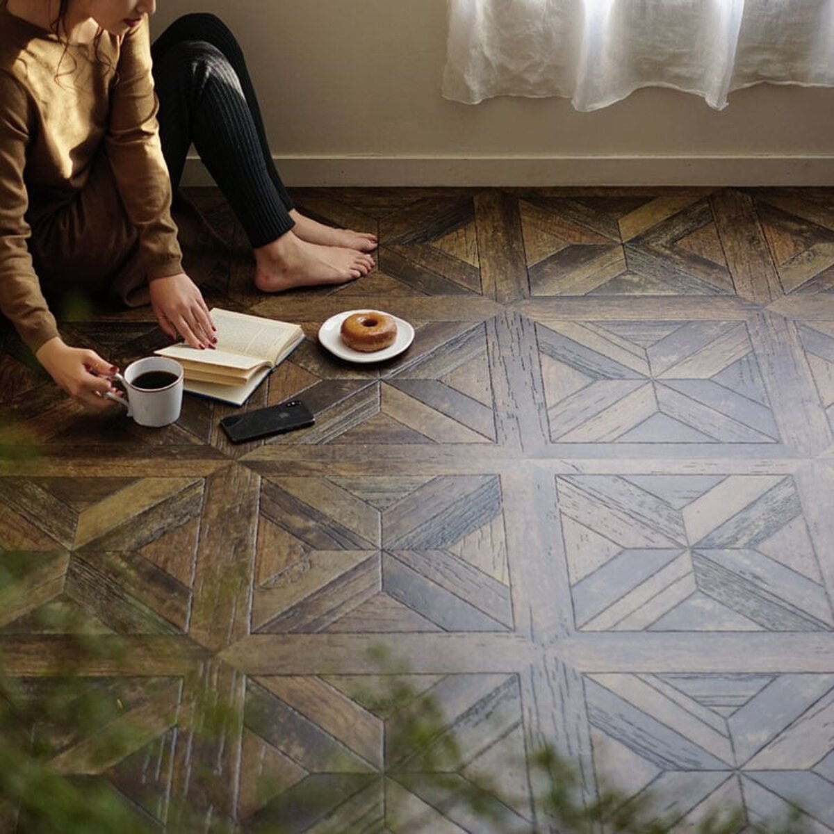 HONPO Original Design - Parquet Cushion Floor Sheet-Vintage Oak HONPO Original Design - Parquet Cushion Floor Sheet-Vintage Oak