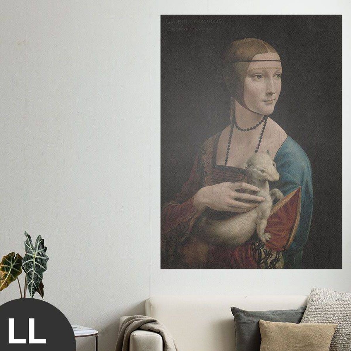 Hattan Art Poster Da Vinci Lady with an Ermine / HP-00164 Hattan Art Poster Da Vinci Lady with an Ermine / HP-00164