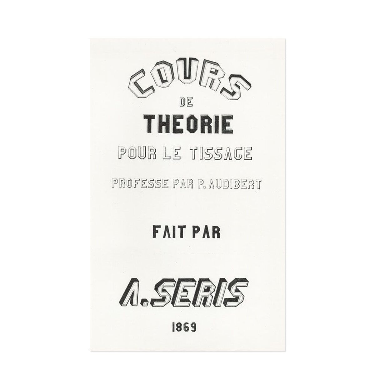 Hattan Art Poster Cours de Théorie pour la Tissage / HP-00007 Hattan Art Poster Cours de Théorie pour la Tissage / HP-00007