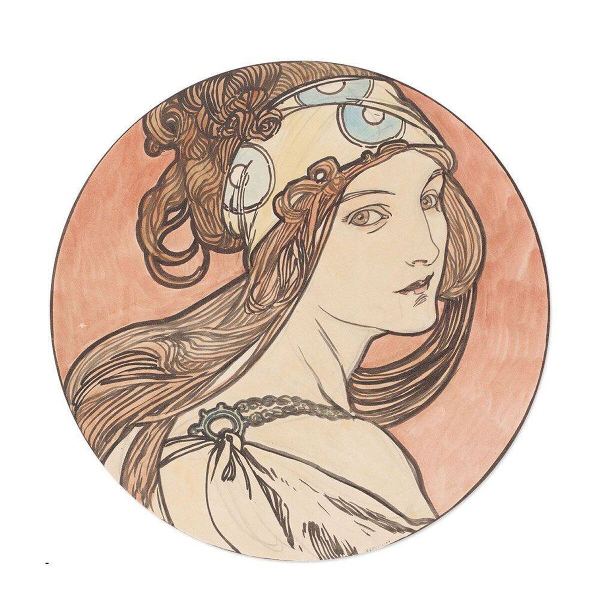 Hattan Art Poster Mucha Vitrail pour la façade / HP-00183 Hattan Art Poster Mucha Vitrail pour la façade / HP-00183
