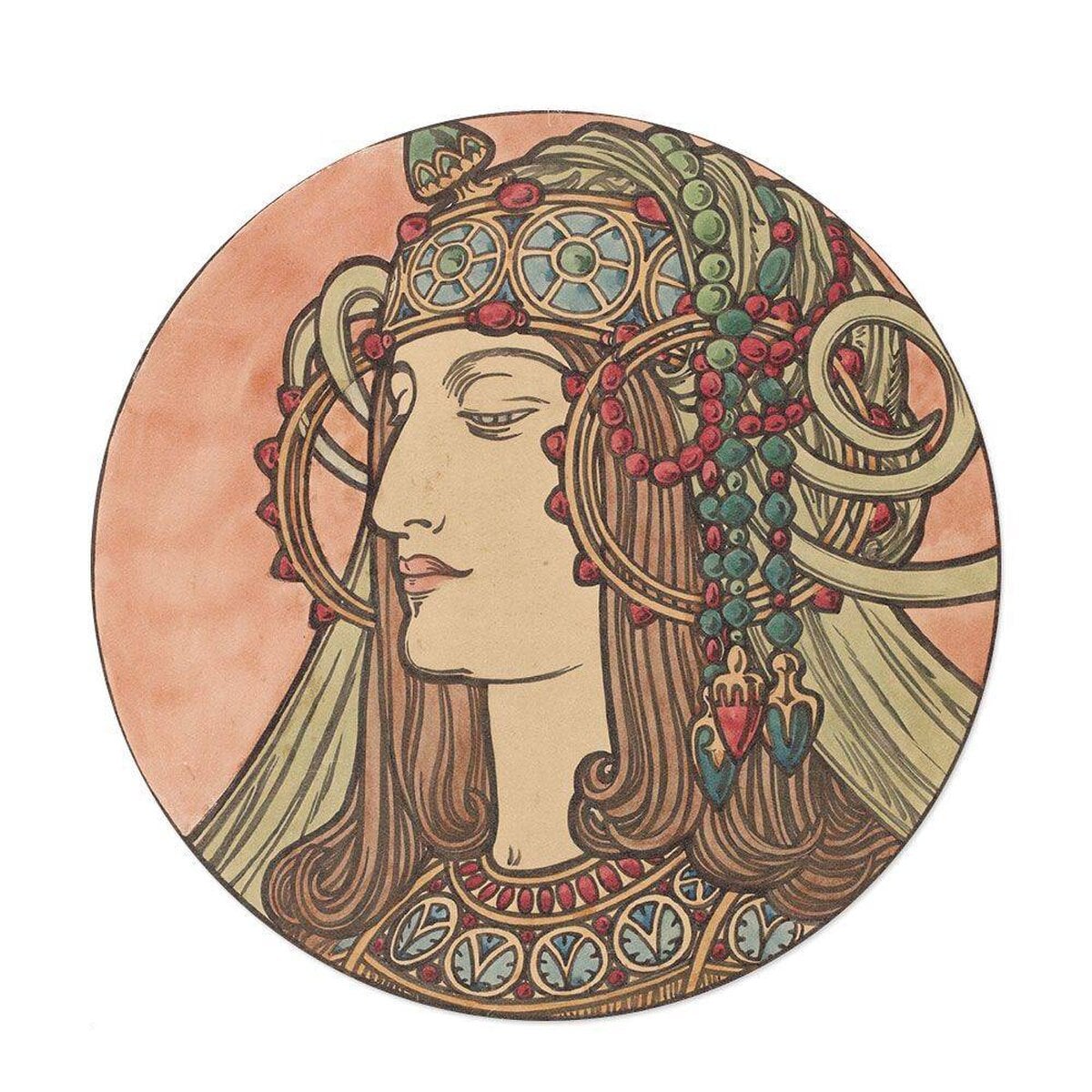 Hattan Art Poster Mucha Vitrail pour la façade / HP-00188 Hattan Art Poster Mucha Vitrail pour la façade / HP-00188