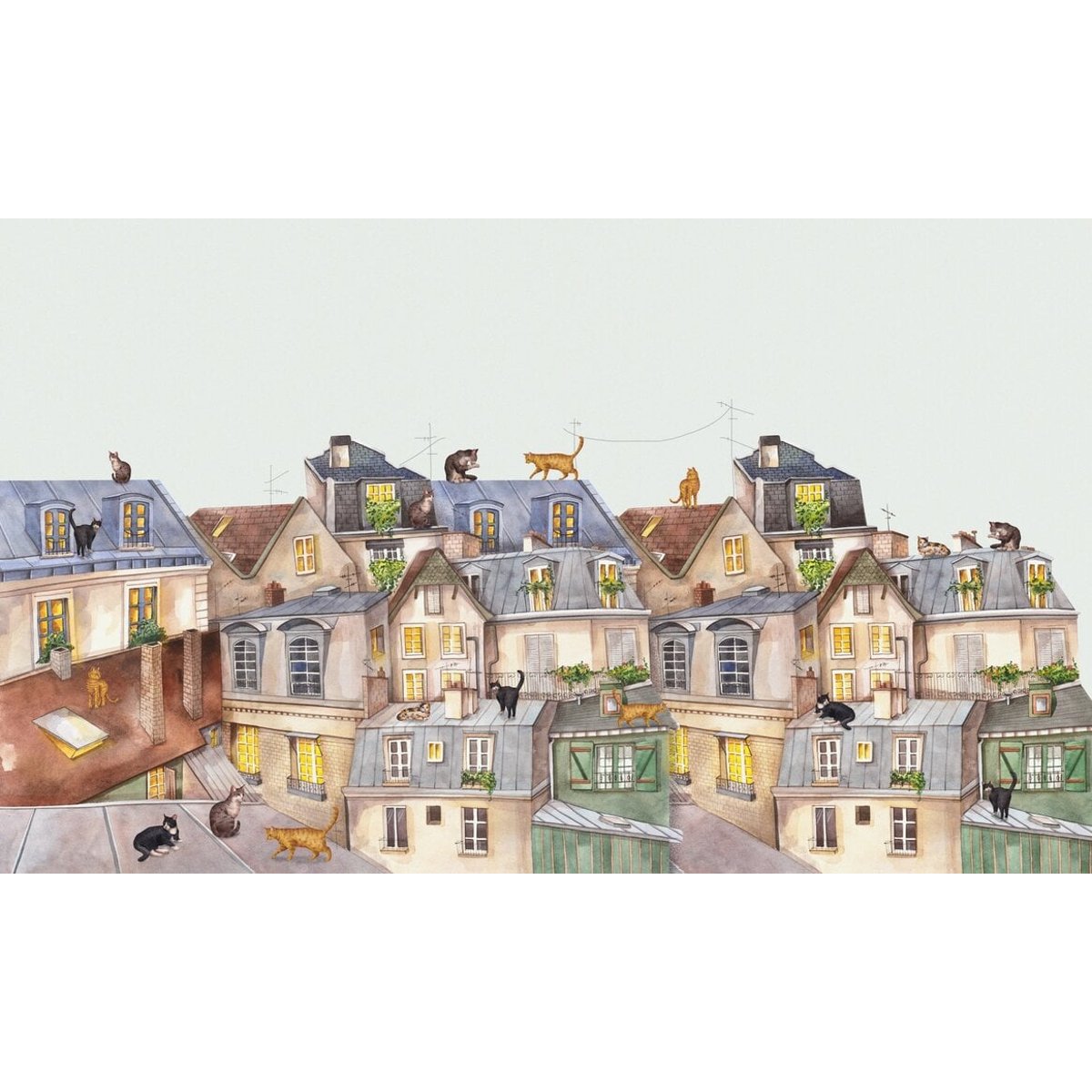 Oliver Robins | Parisian Cats on the Roofs Oliver Robins | Parisian Cats on the Roofs